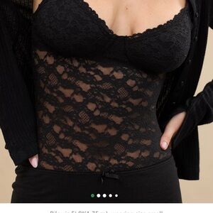 Aerie Show Off Vintage Black Lace Bodysuit Sz Medium, 90’s , Y2K, whimsy